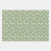 Sage Green Trendy Minimalistisches schlichtes Herz Geschenkpapier Set (Vorderseite 2)