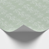 Sage Green Trendy Simple Floral Rustikal Bohemisch Geschenkpapier (Ecke)