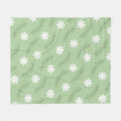 Sage Green Tropical Floral Botanischer Frühling So Fleecedecke (Vorderseite (Horizontal))