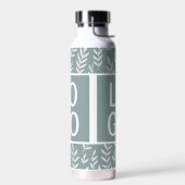 SAGE GREEN TROPICAL LEAF PATTERLOGO-VORLAGE TRINKFLASCHE (Links)