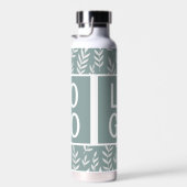 SAGE GREEN TROPICAL LEAF PATTERLOGO-VORLAGE TRINKFLASCHE (Rechts)