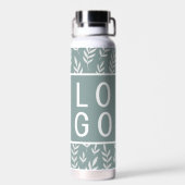 SAGE GREEN TROPICAL LEAF PATTERLOGO-VORLAGE TRINKFLASCHE (Rückseite)