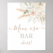 Sage Green Tropical Mimosa Bar Poster (Vorne)