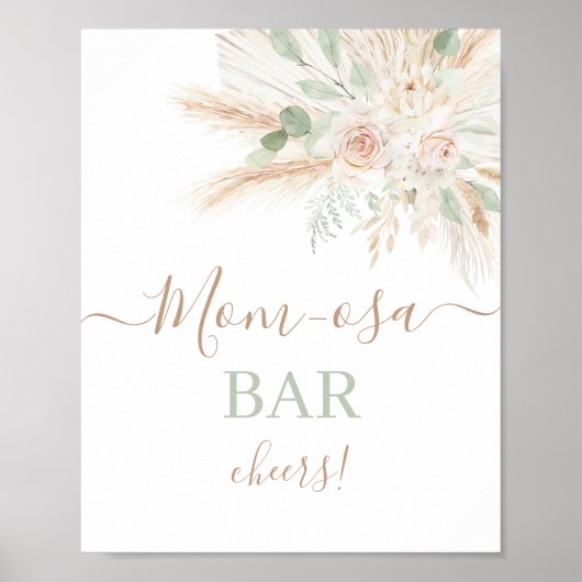 Sage Green Tropical Mimosa Bar Poster (Vorne)