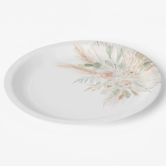 Sage Green Tropical Pappteller (Schrägansicht)