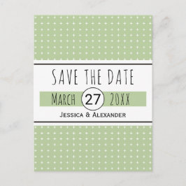 Sage Green Typografy Hochzeit Speichern Sie das Da Ankündigungspostkarte