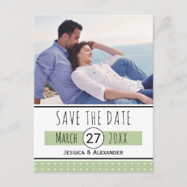 Sage Green Typografy Save the Date Foto Ankündigungspostkarte
