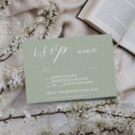 Sage Green uAwg kalligrafie Hochzeitskarten rsvp Karte