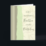 Sage Green und Beige Brother Birthday Karte<br><div class="desc">Geburtstagskarte für den Bruder mit modernem und einfachem Salbeigrün und Beige Design und nachdenklichem Vers.</div>