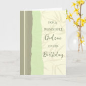 Sage Green und Beige Godson Birthday Karte (Gelbe Blume)