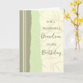 Sage Green und Beige Grandson Birthday Karte (Gelbe Blume)