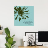 Sage Green und Blue Inspiration Blumen Poster (Heimbüro)