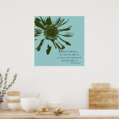 Sage Green und Blue Inspiration Blumen Poster (Küche)