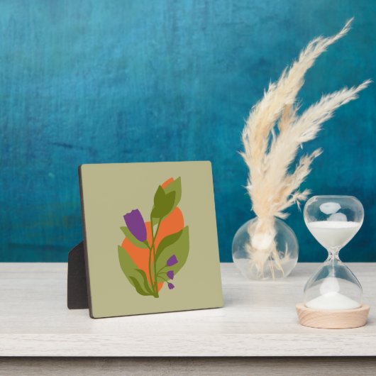 Sage Green und Blume Fotoplatte (InSitu)