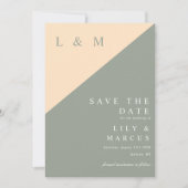 Sage Green und Cream Monogram Wedding Foto Save The Date (Vorderseite)