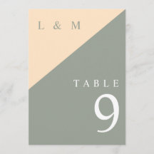 Sage Green und Cream Monogram Wedding Tischnummer