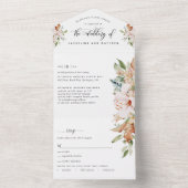 Sage Green und Earthy Blooms Hochzeitszerreißen vo All In One Einladung (Innen Boden)