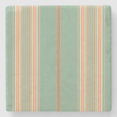 Sage Green und Ecru, Stripes Square Untersetzer (Vorderseite)