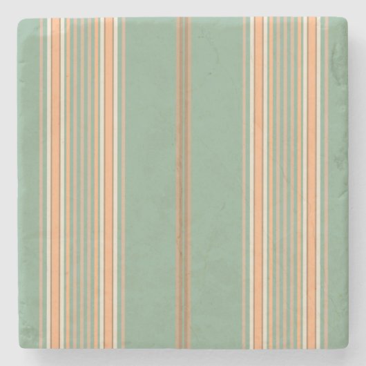 Sage Green und Ecru, Stripes Square Untersetzer (Vorderseite)