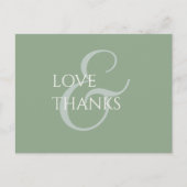 Sage Green und Elfenbein Non-Foto Vielen Dank Postkarte (Vorderseite)
