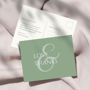 Sage Green und Elfenbein Non-Foto Vielen Dank Postkarte