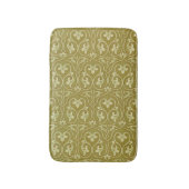 Sage Green und Gold Art Nouveau Pattern Badematte (Vorderseite Vertikal)