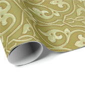 Sage Green und Gold Art Nouveau Pattern Geschenkpapier (Rolleneckpunkt)