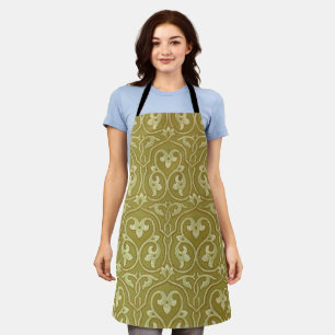 Sage Green und Gold Art Nouveau Pattern Schürze