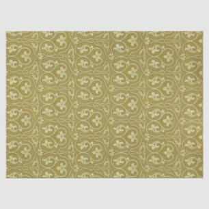 Sage Green und Gold Art Nouveau Pattern Seidenpapier