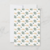 Sage Green und Gold Brown Haarprinzessin RSVP Karte (Rückseite)