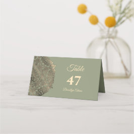 Sage Green und Gold Elegante Luxus Hochzeit Platzkarte