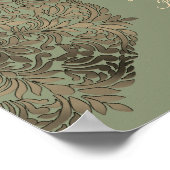Sage Green und Gold Elegantes Luxusmenü Unterschre Poster (Ecke)