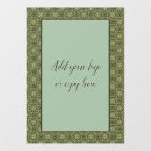 Sage Green und Gold Filigree  Fensteraufkleber (Blatt)