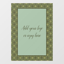 Sage Green und Gold Filigree  Fensteraufkleber