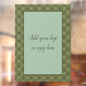 Sage Green und Gold Filigree  Fensteraufkleber (Blatt 2)