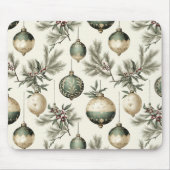 Sage Green und Gold Weihnachtsschmuck Mousepad (Vorne)