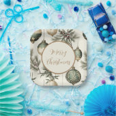 Sage Green und Gold Weihnachtsschmuck Pappteller (Party)