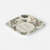 Sage Green und Gold Weihnachtsschmuck Pappteller (Gewinkelt)