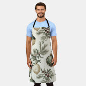 Sage Green und Gold Weihnachtsschmuck Schürze (Getragen)