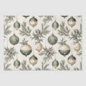 Sage Green und Gold Weihnachtsschmuck Seidenpapier (Vorderseite)