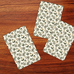 Sage Green und Gold Weihnachtsschmuck Spielkarten