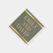 Sage Green und Golden Modern Wedding Serviette (Ecke)