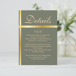 Sage Green und Golden Wedding Card Begleitkarte