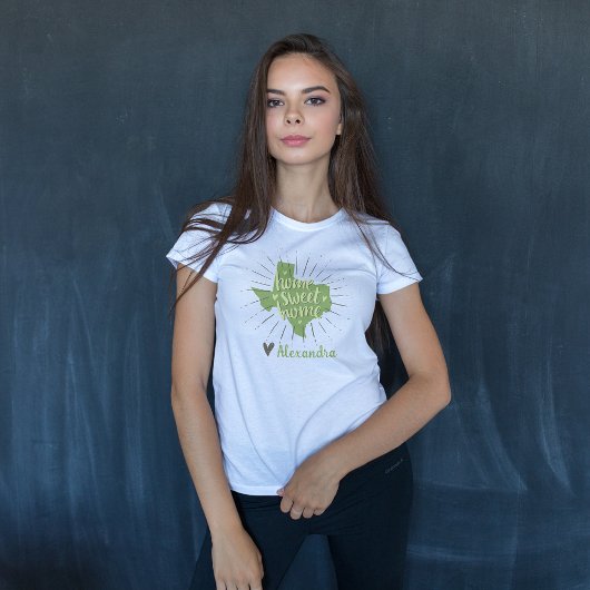 Sage Green und Grau Zuhause Sweet Zuhause - Texas T-Shirt