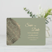 Sage Green und Imitats Gold Save the Date Elegant (Stehend Vorderseite)