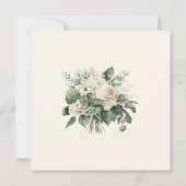 Sage Green und Ivory Wildblume Save the Date Card (Rückseite)