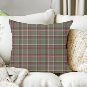 Sage Green und Lila Dark Berry Weihnachten Kariert Kissen