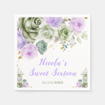 Sage Green und Lila florale 16 . Geburtstag