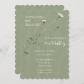 Sage Green und One Single Daisy Einladung (Vorne/Hinten)