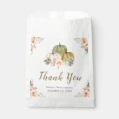 Sage Green und Peach Floral Pumpkins Brautparty Geschenktütchen (Vorderseite)